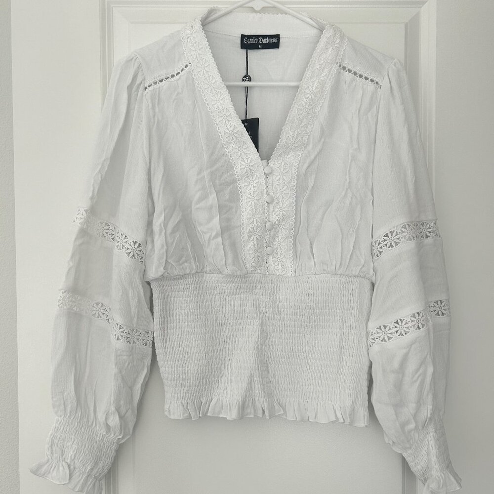 Scarlett Darkness Lace Boho Peasant Top